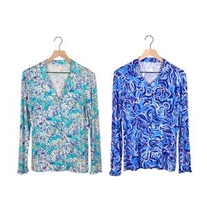 Lily Pulitzer Pajama Tops Button Up Small
